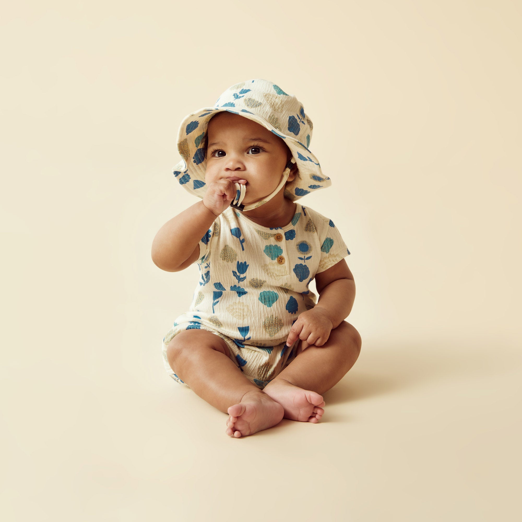 Ocean Breeze Crinkle Henley Playsuit