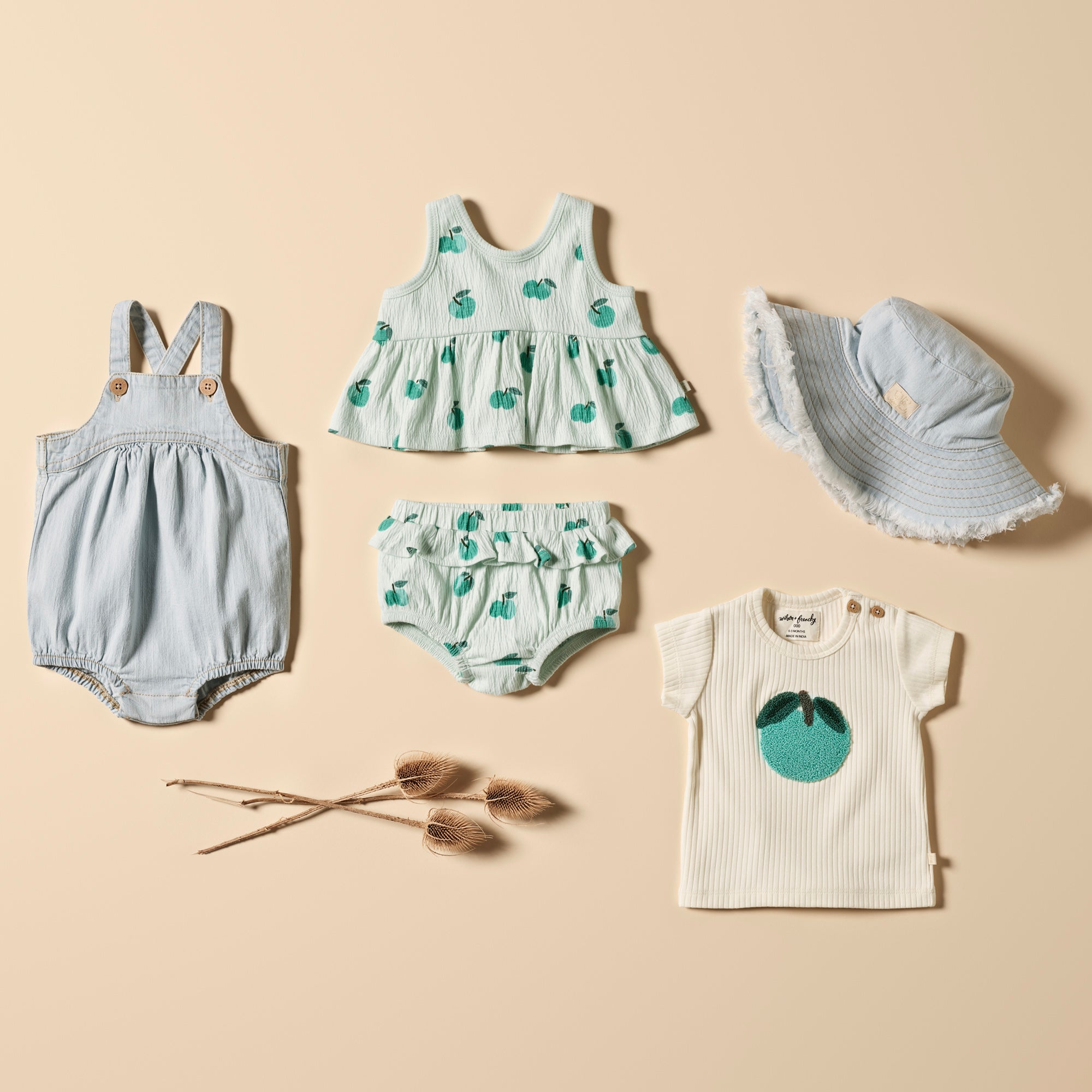 Apple Papple Organic Ruffle Set
