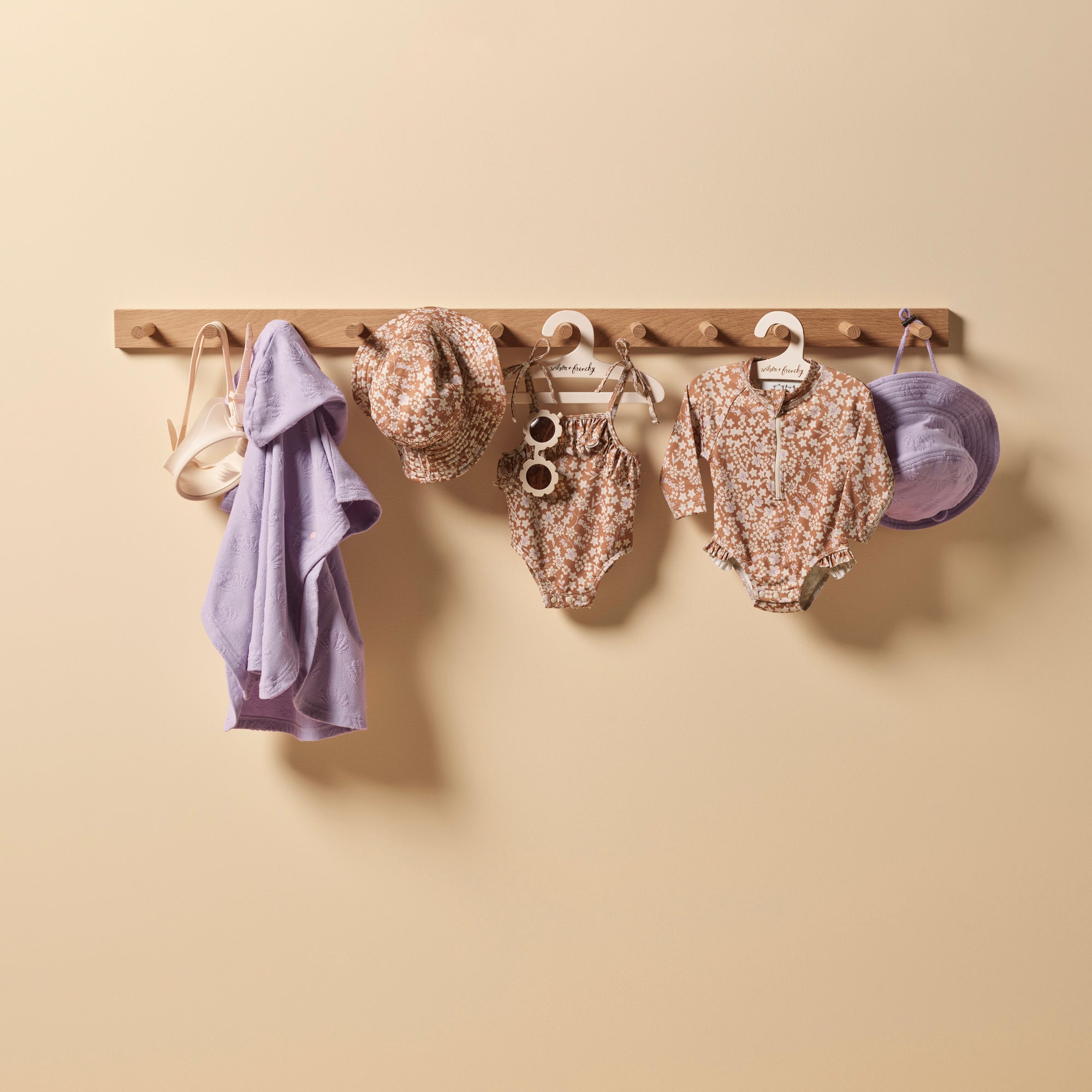 Lavender Shells Organic Terry Hooded Poncho