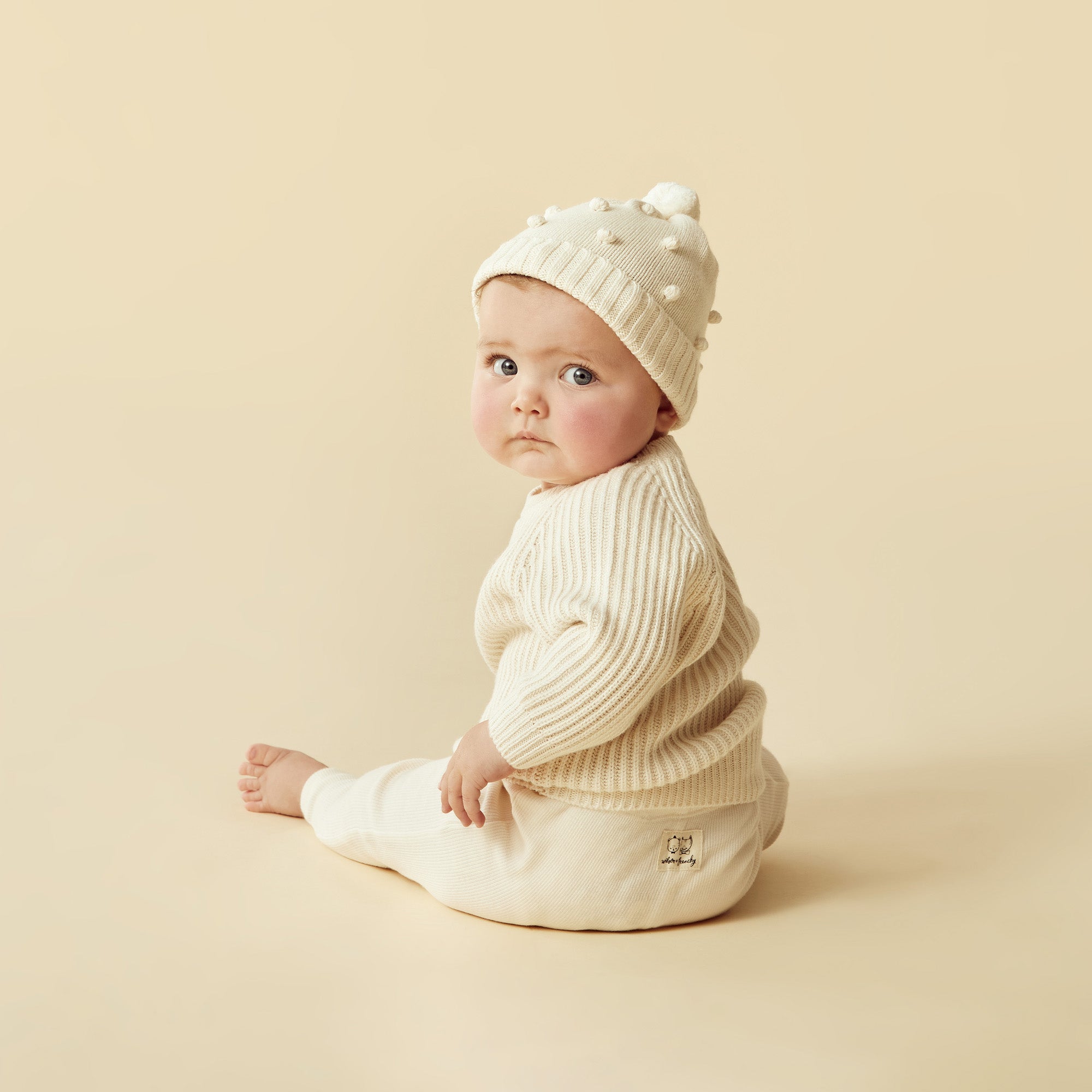 Ecru Knitted Ribbed Jumper