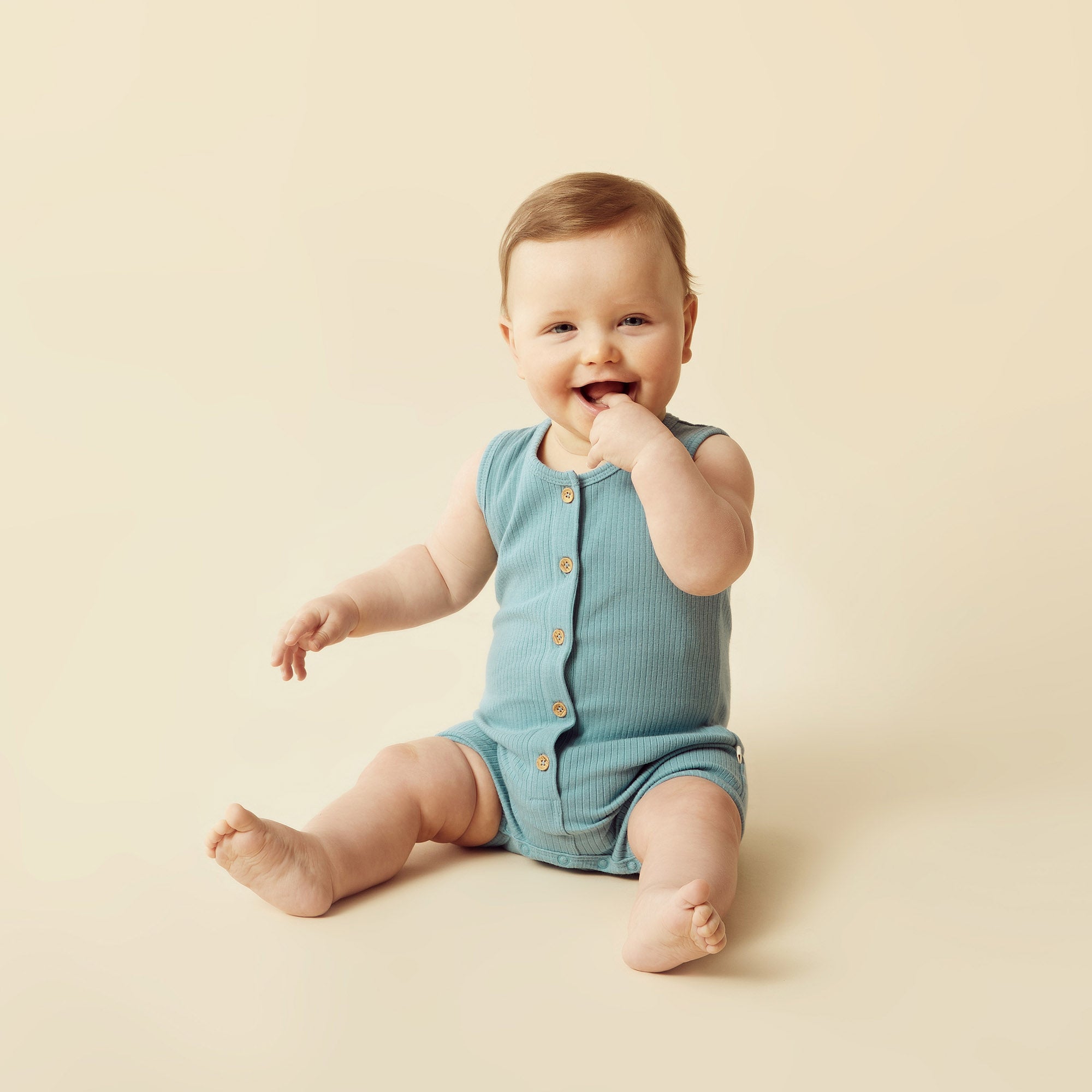 Sky Blue Organic Rib Growsuit