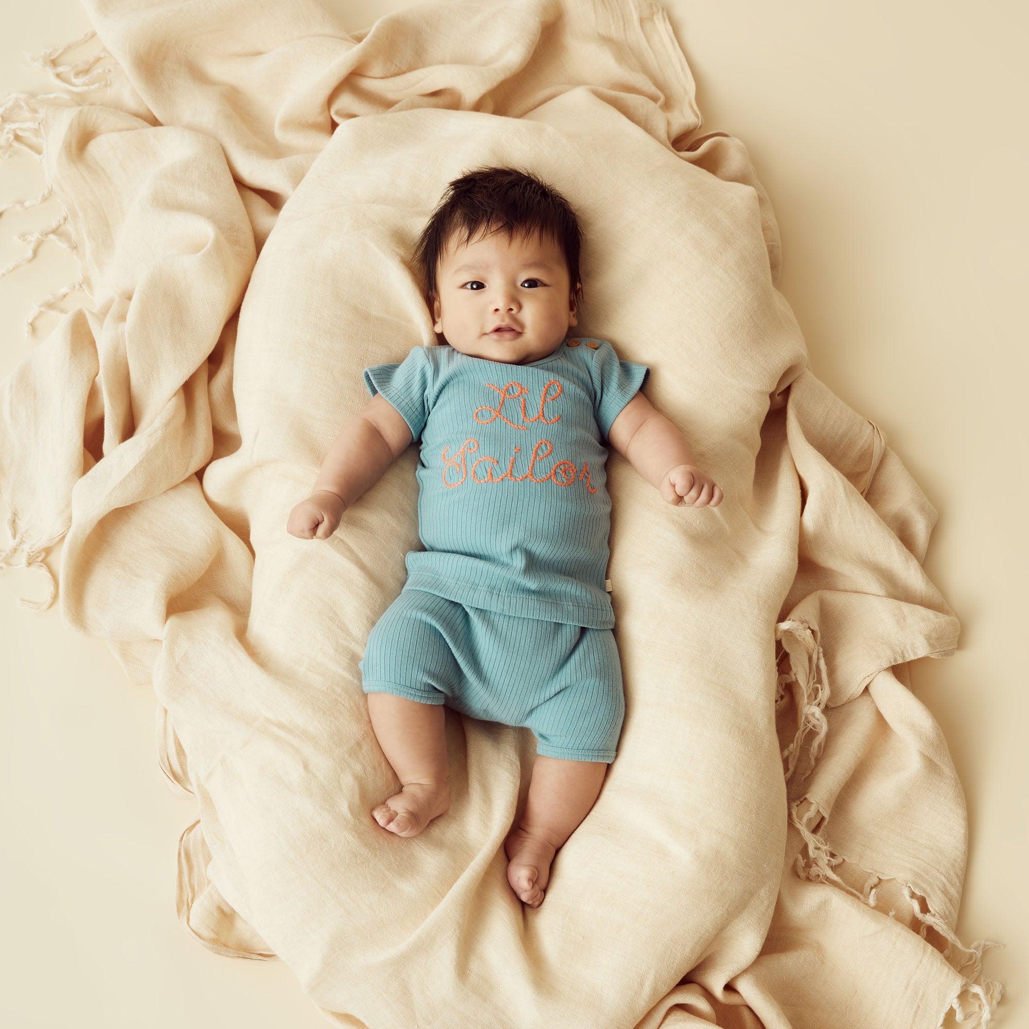 Sky Blue Organic Rib Short