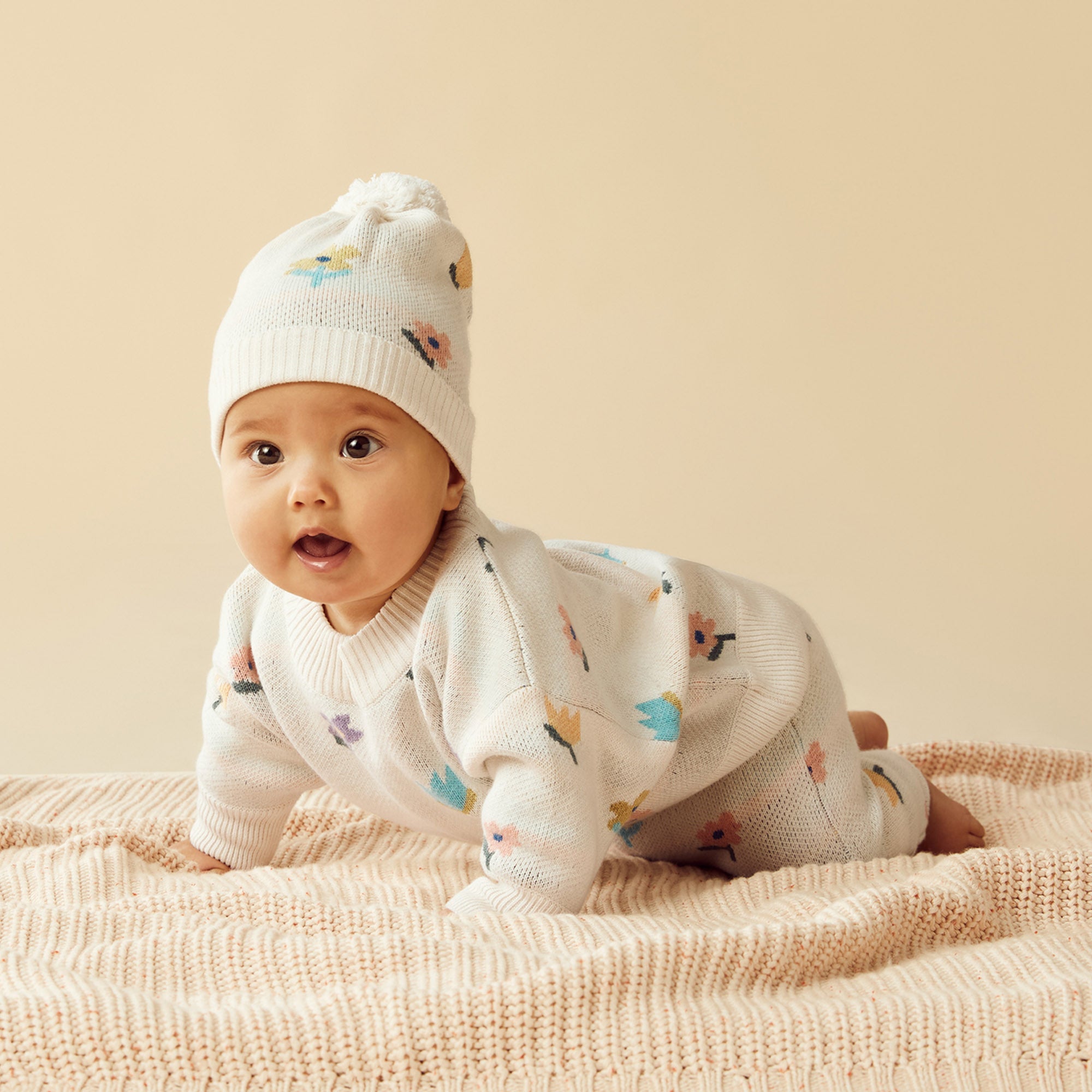 Flower Pop Organic Knitted Jacquard Legging