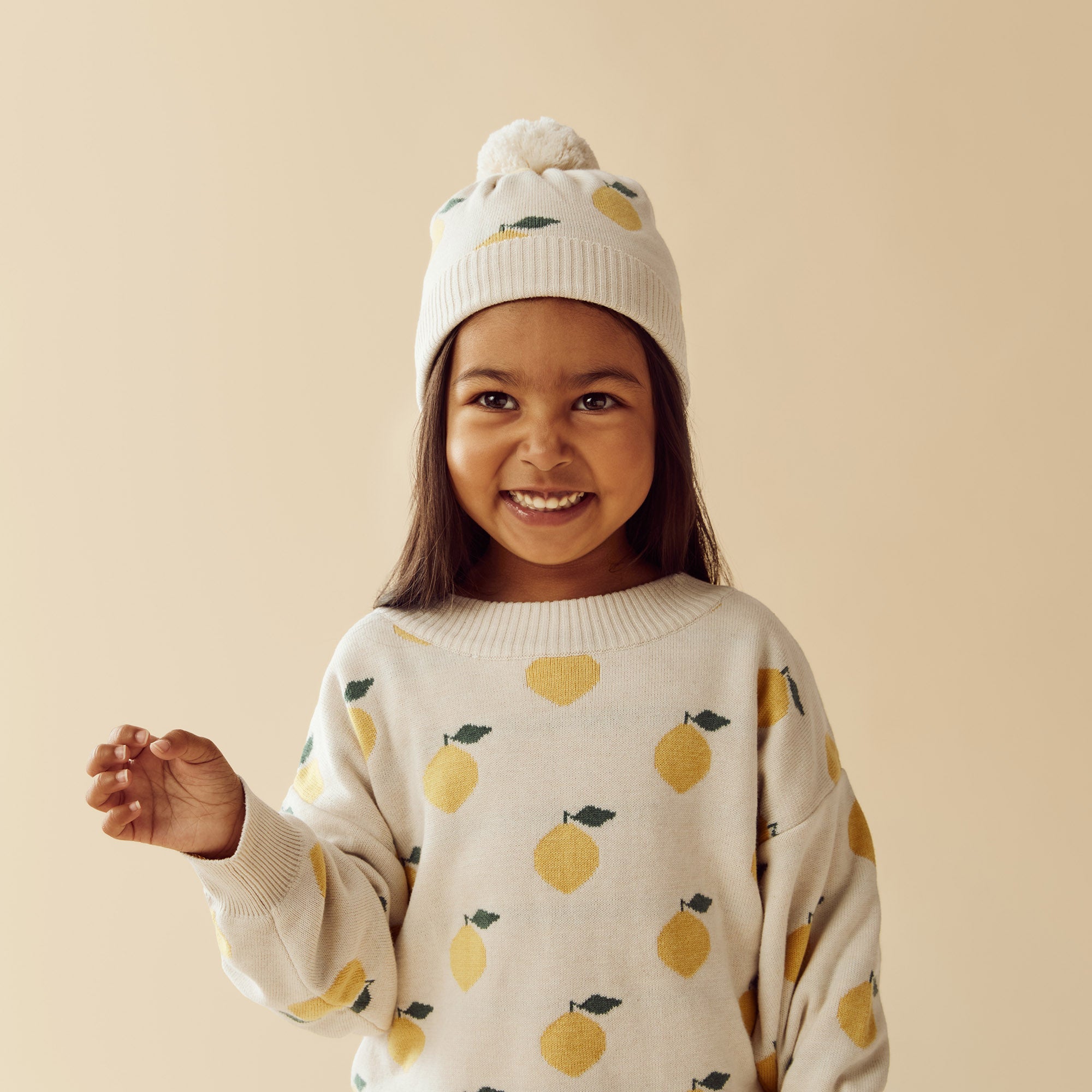 Lemony Organic Knitted Jacquard Jumper