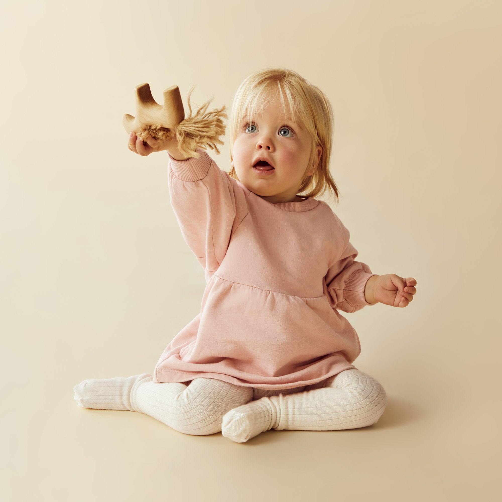 Blush Pink Organic Terry Sweat Dress by Wilson and Frenchy – made from organic cotton