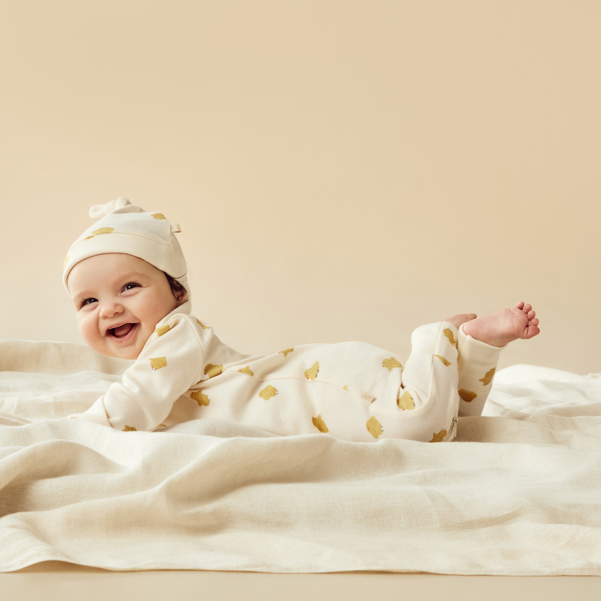 Little Chick Organic Zipsuit With Feet