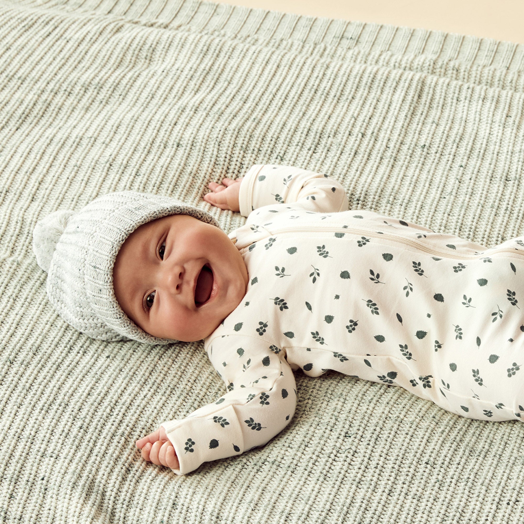 Twilight Leaf Organic Zipsuit with Feet