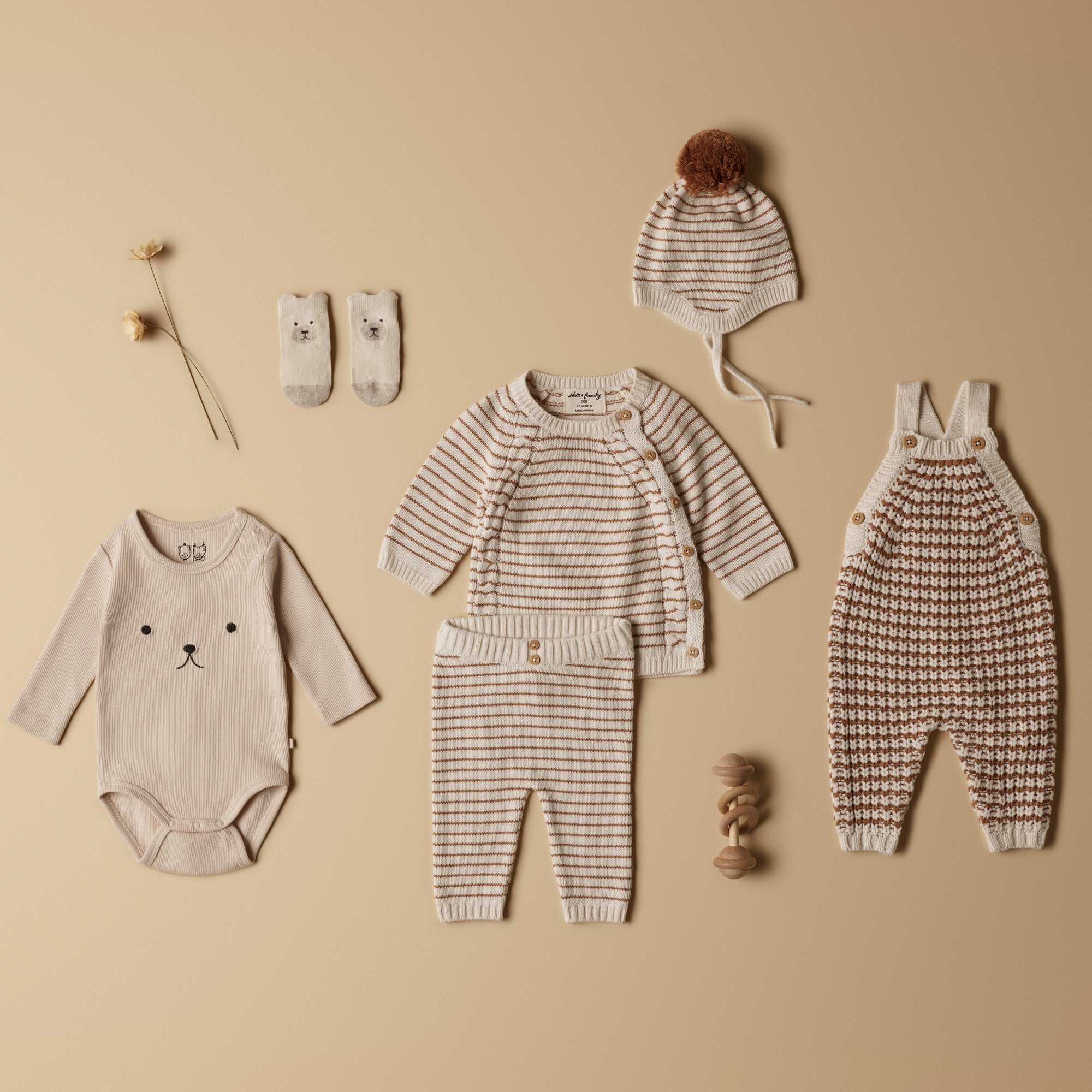 Cinnamon Stripe Organic Knitted Legging