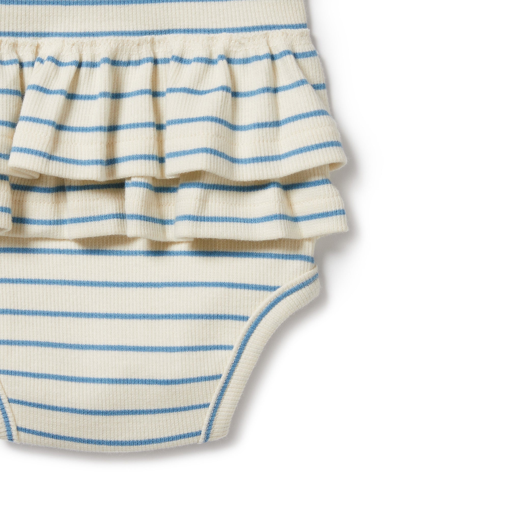 Petit Blue Organic Ruffle Bodysuit