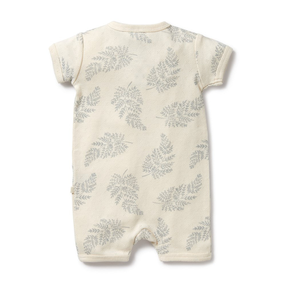 Forever Ferns organic pointelle boyleg zipsuit