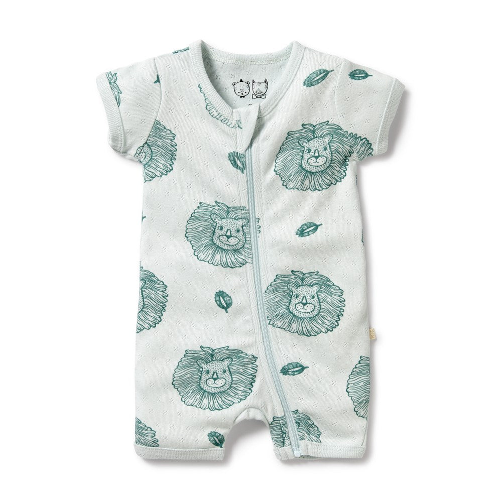 Little Lion organic pointelle boyleg zipsuit