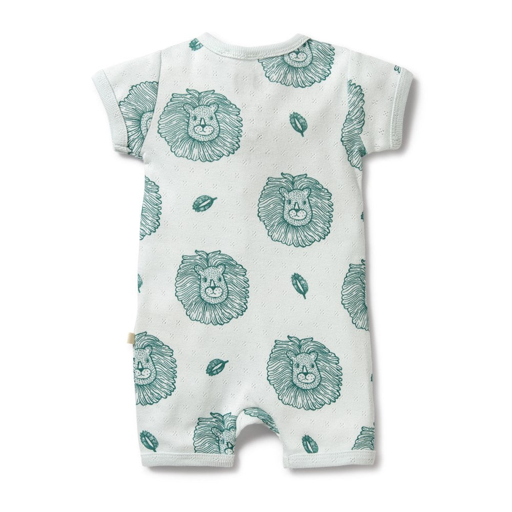 Little Lion organic pointelle boyleg zipsuit