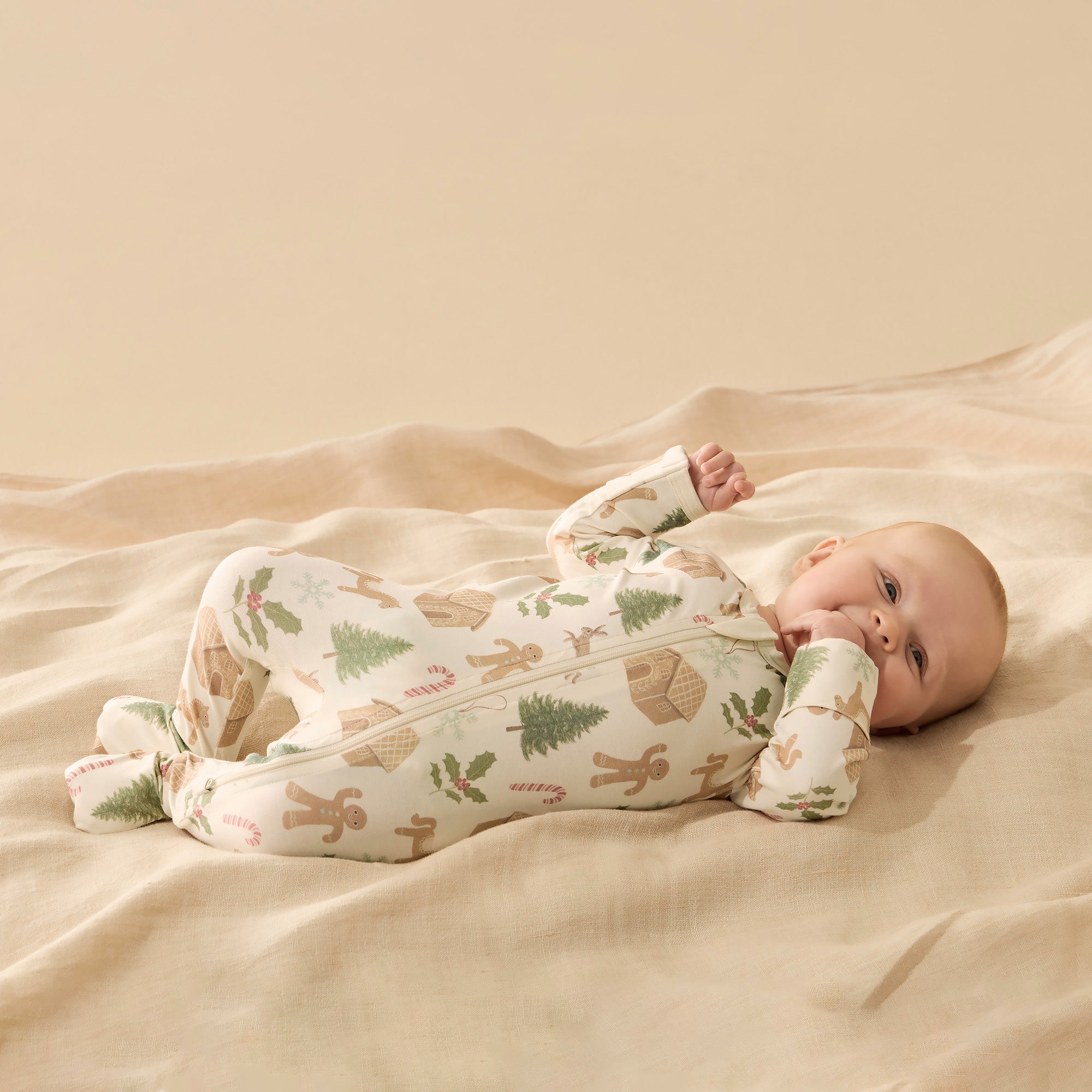 Holly Jolly Magic Organic Zipsuit with Feet