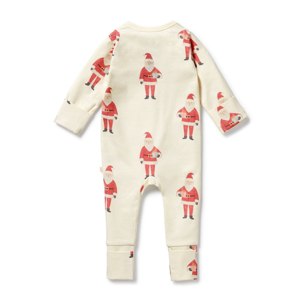 Ho Ho Ho Organic Zipsuit with Feet
