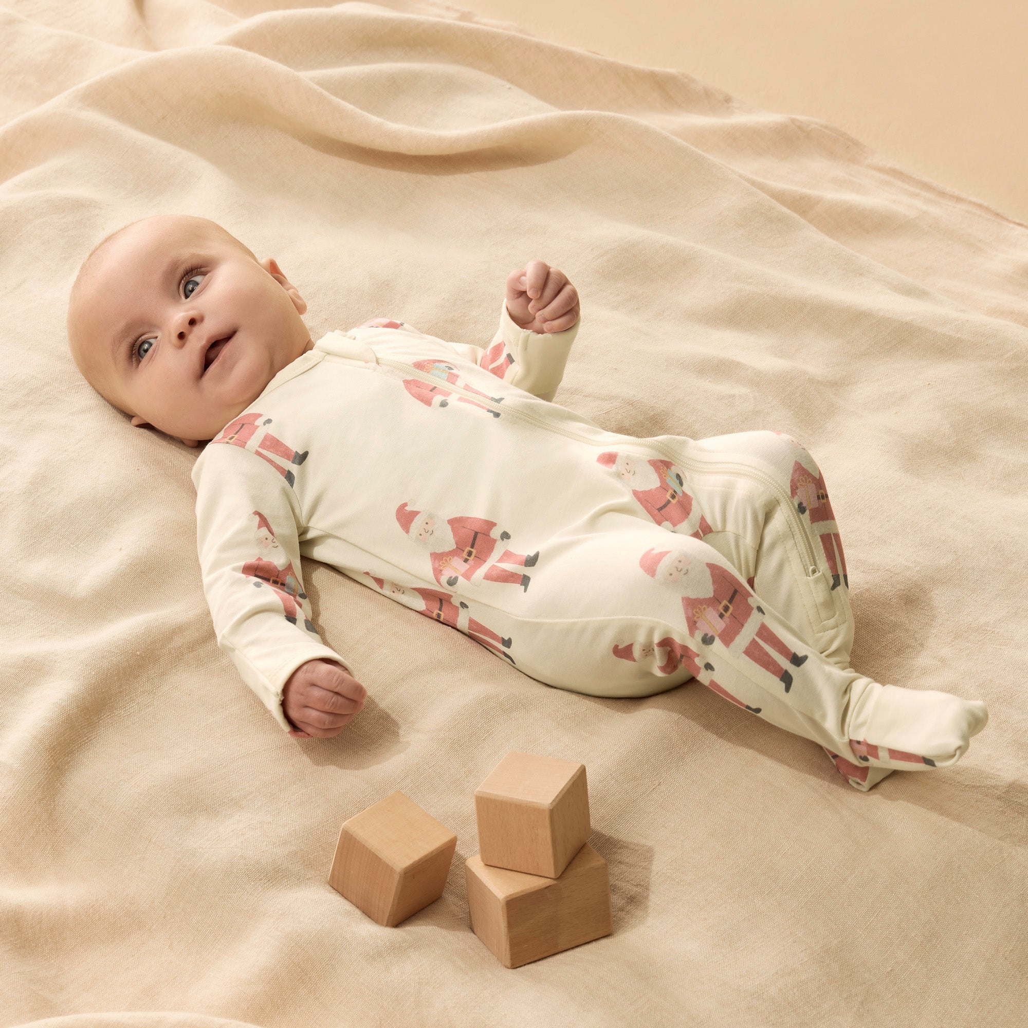 Ho Ho Ho Organic Zipsuit with Feet