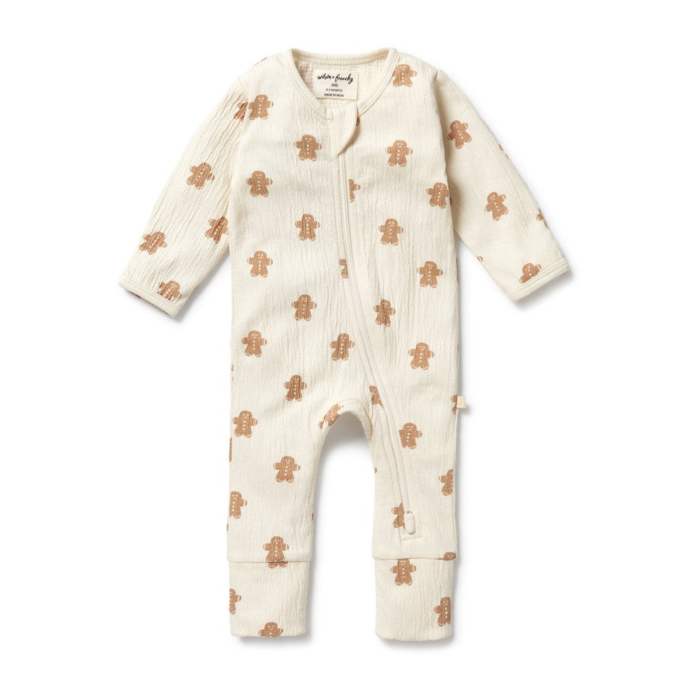 Spice & Nice Organic Crinkle Zipsuit with Feet