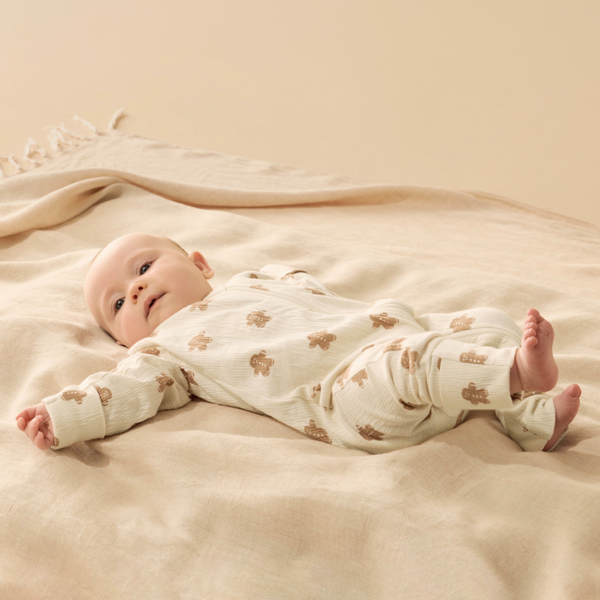 Spice & Nice Organic Crinkle Zipsuit with Feet