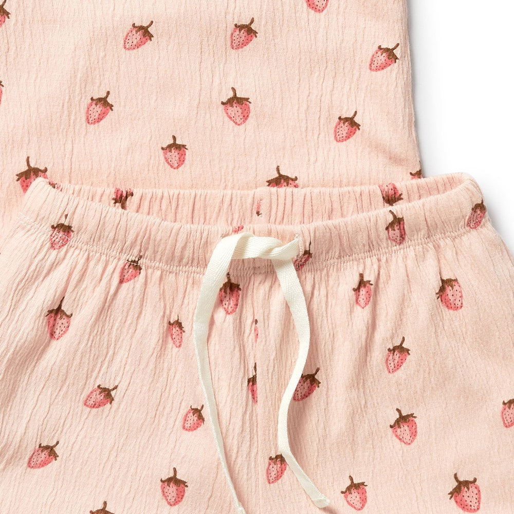 Strawberry Kisses Organic Short Sleeved Pyjamas