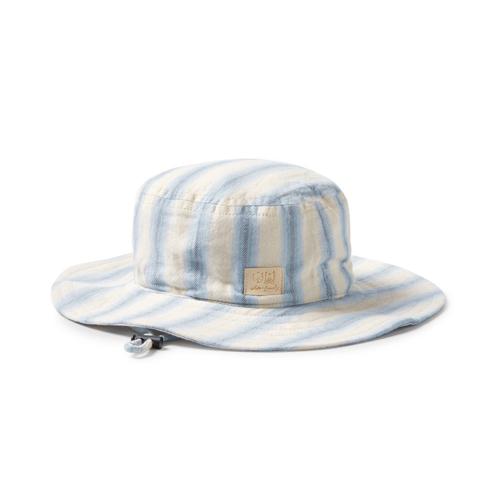 Deep Blue Stripe Organic Sun Hat