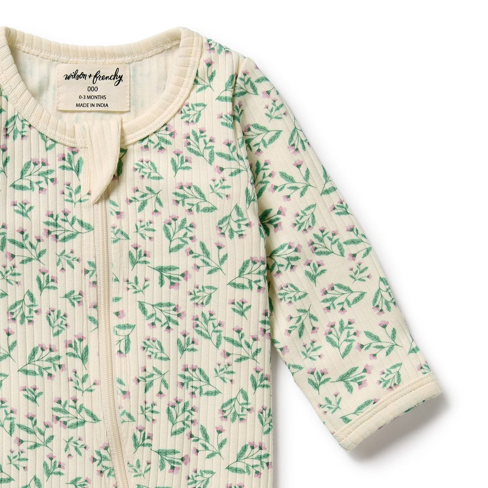 Periwinkle Organic Zipsuit with Feet