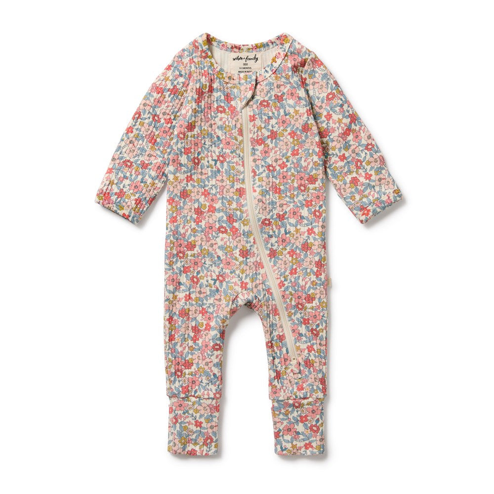 Summer Bloom Organic Zipsuit with Feet