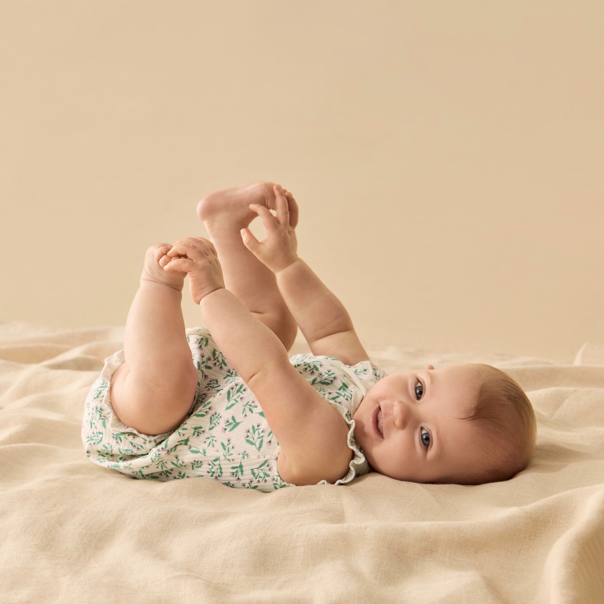 Periwinkle Organic Ruffle Zipsuit