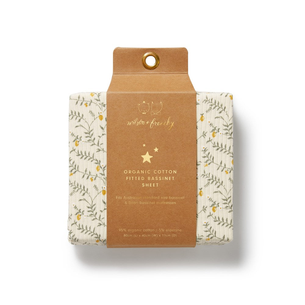 Lemon Leaf Organic Bassinet Sheet