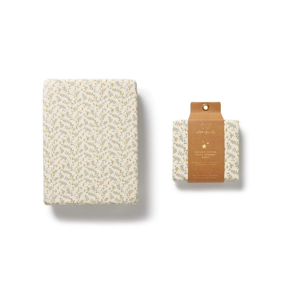 Lemon Leaf Organic Bassinet Sheet