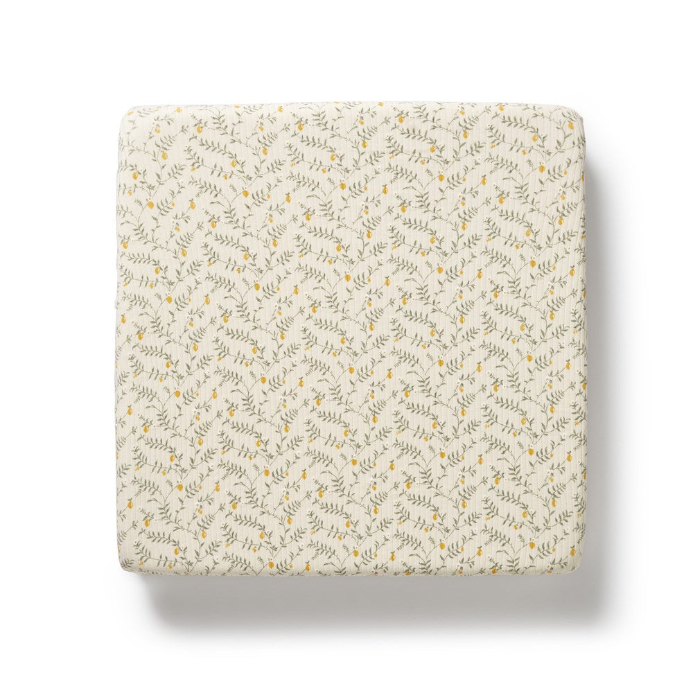 Lemon Leaf Organic Cot Sheet
