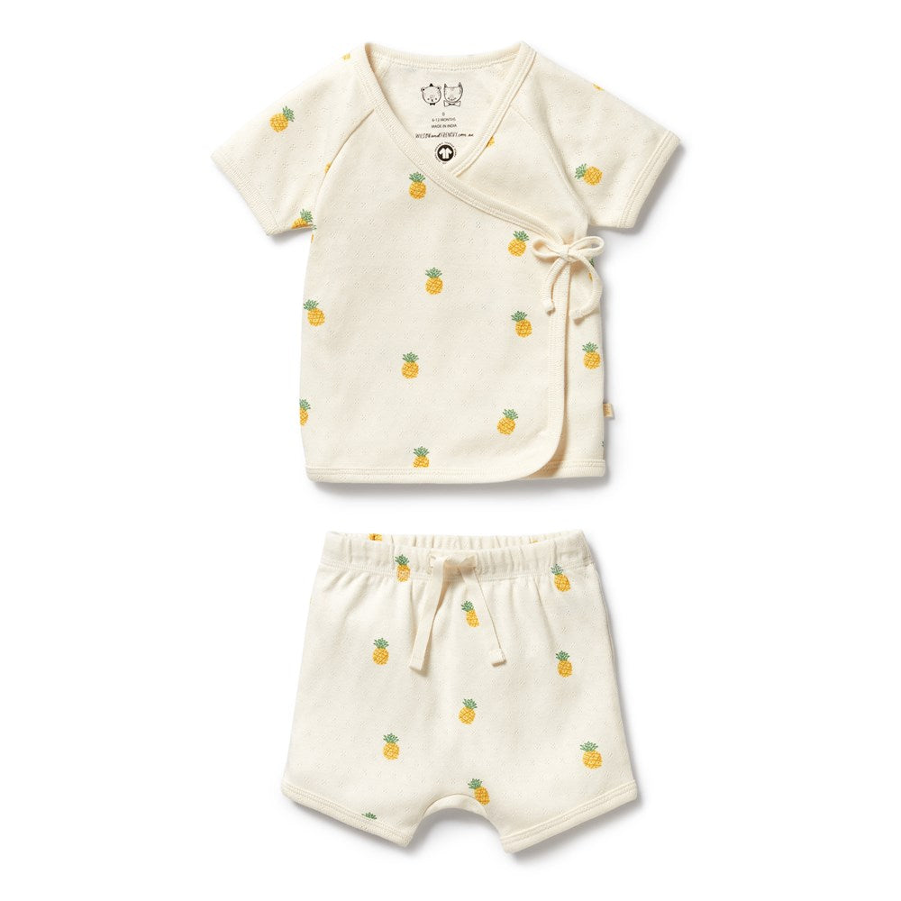 Piney Pals Organic Pointelle Kimono Set