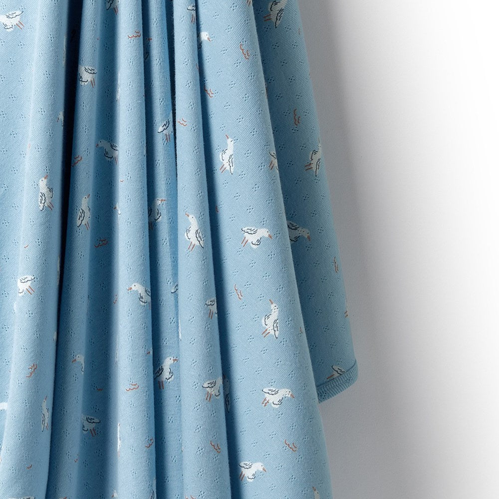 Sunny Seagulls Organic Pointelle Bunny Rug