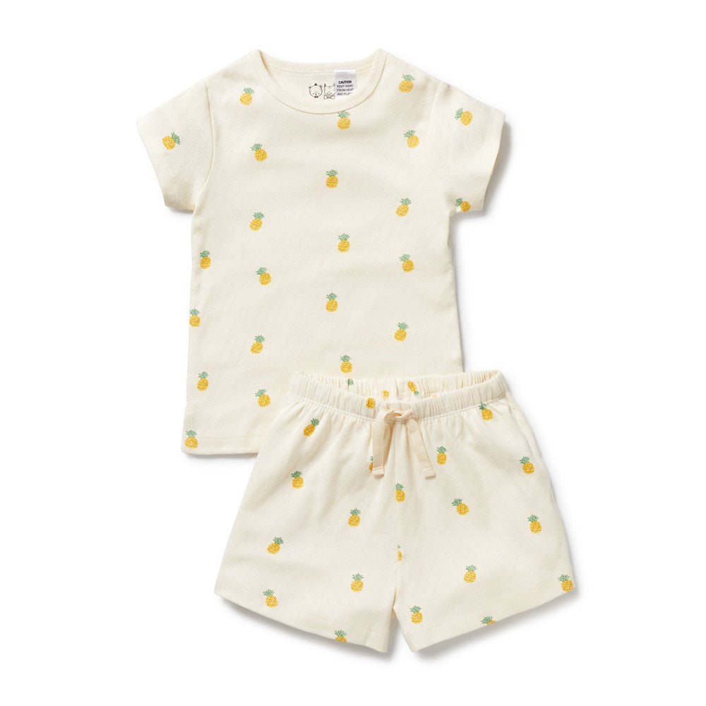 Piney Pals Organic Pointelle Short Sleeved Pyjamas