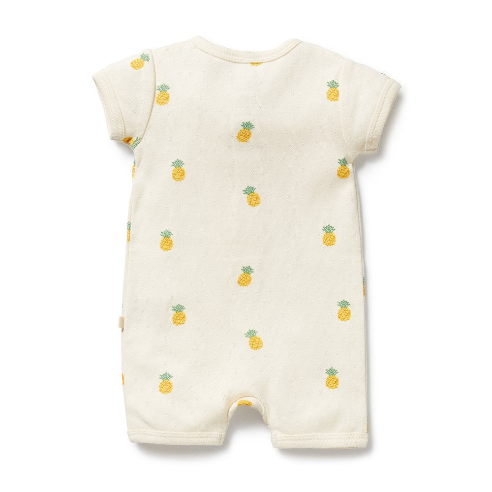 Piney Pals Organic Pointelle Boyleg Zipsuit