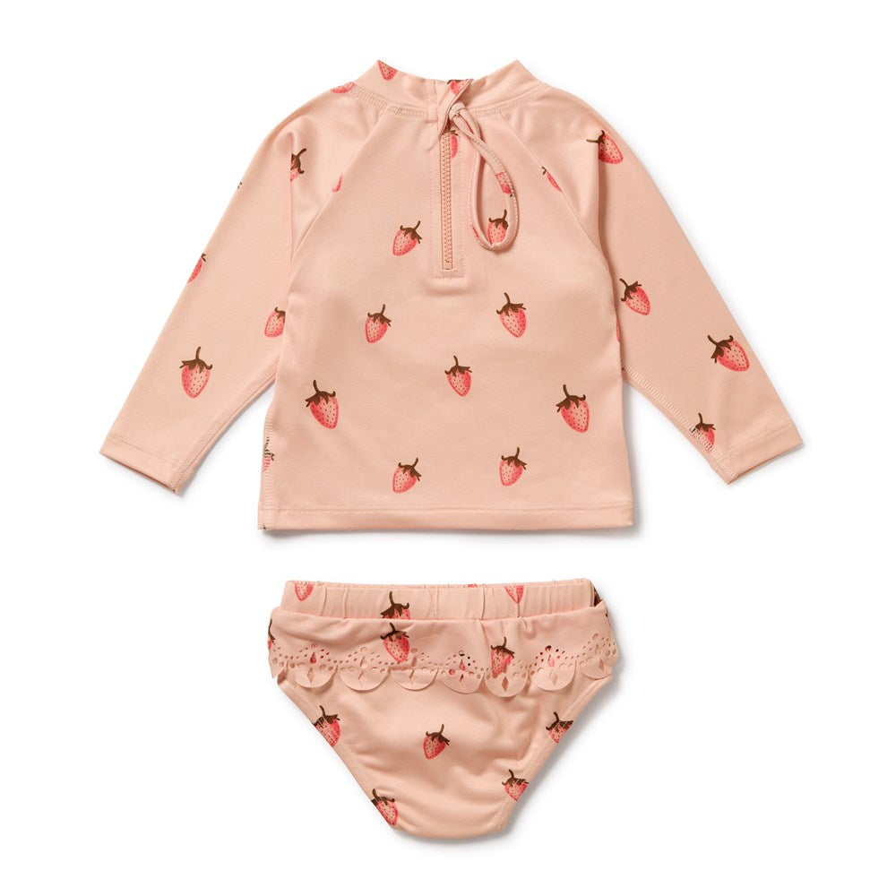 Strawberry Kisses Cutwork Rashie Swimset