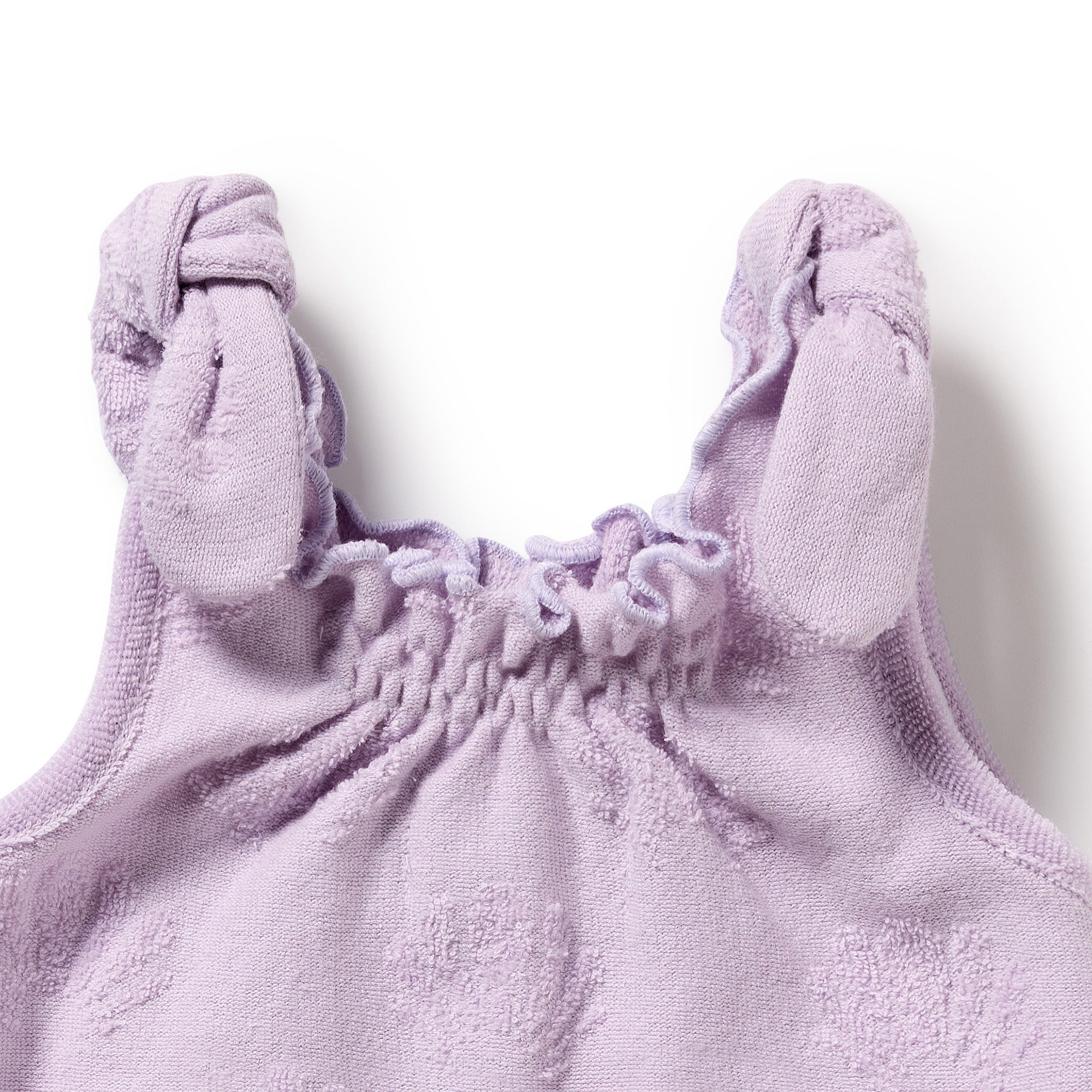 Lavender Shells Organic Terry Tie Playsuit
