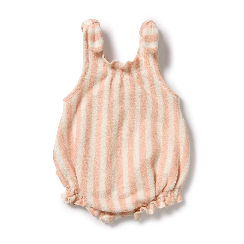 Strawberry Wave Organic Terry Tie Playsuit
