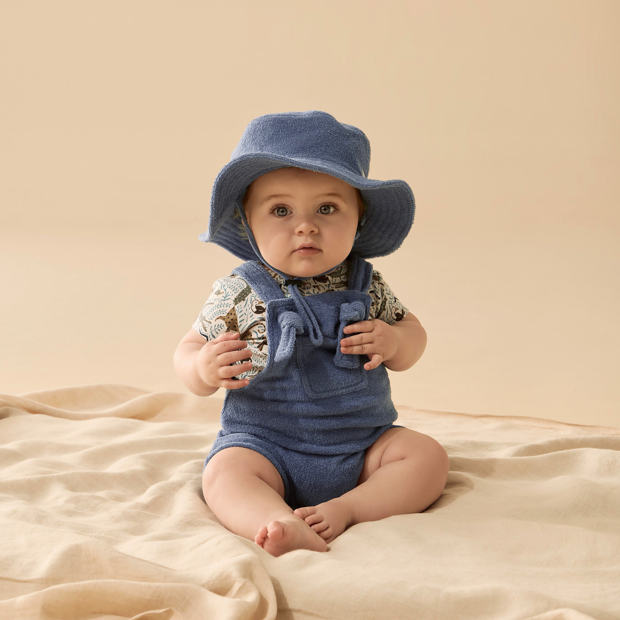 Deep Blue Organic Terry Sun Hat