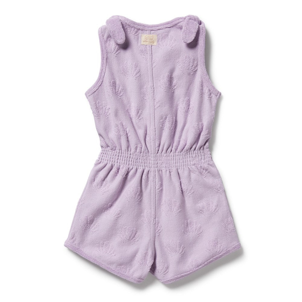 Lavender Shells Organic Terry Playsuit