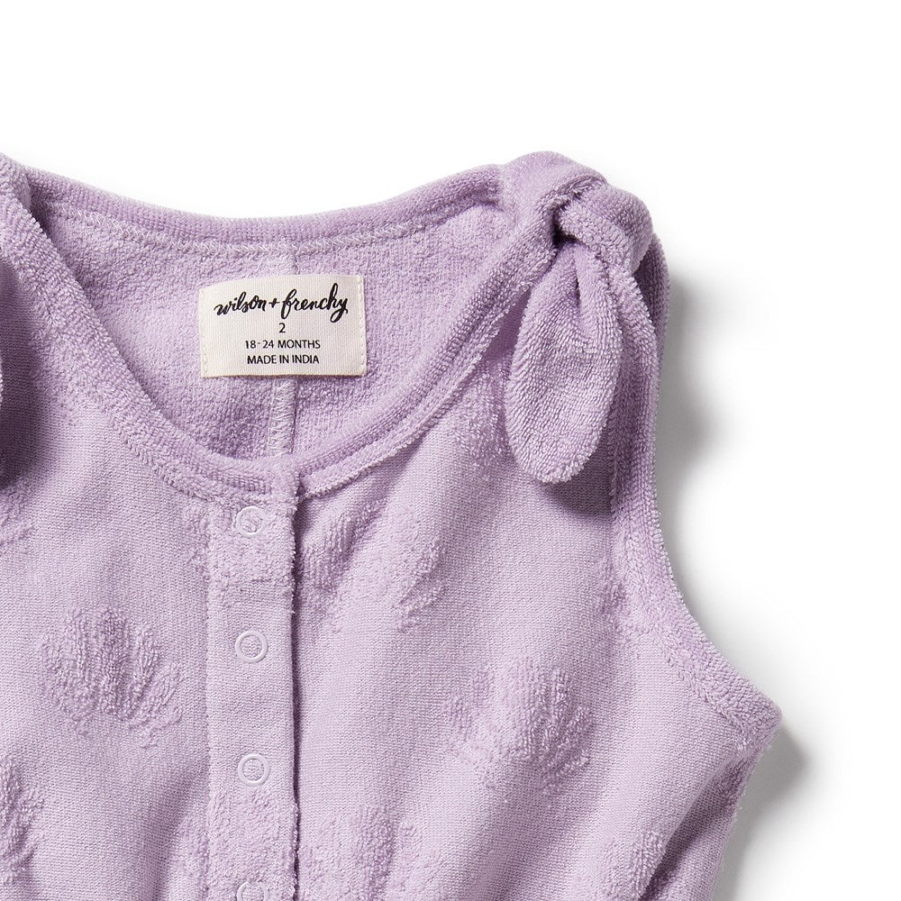 Lavender Shells Organic Terry Playsuit
