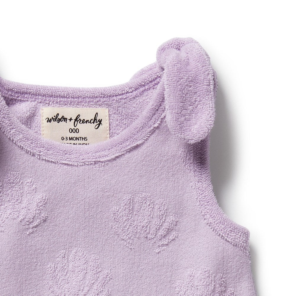 Lavender Shells Organic Terry Singlet