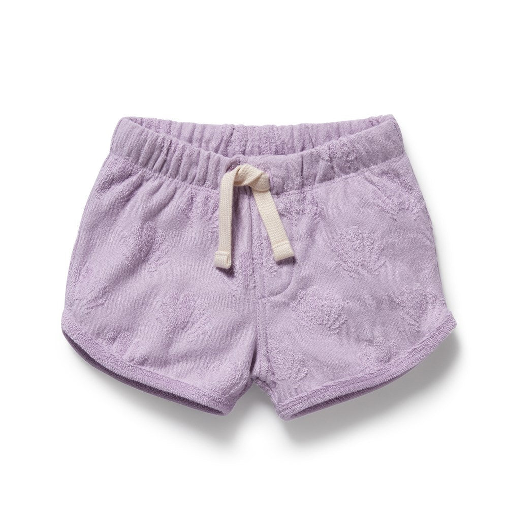 Lavender Shells Organic Terry Tie Short
