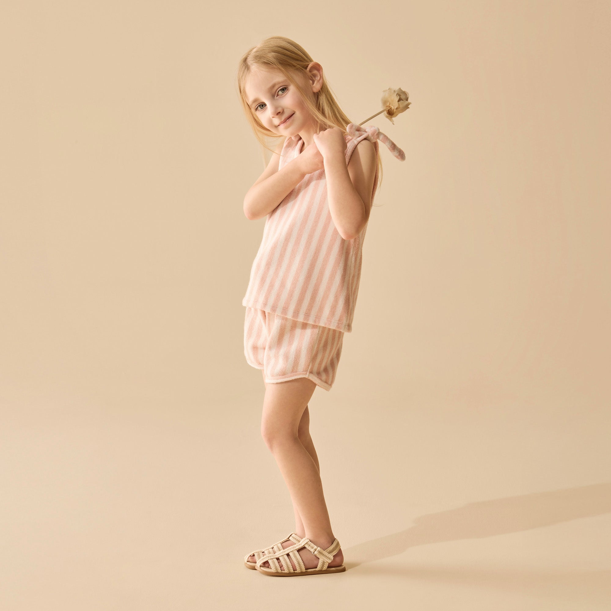 Strawberry Wave Organic Terry Tie Short