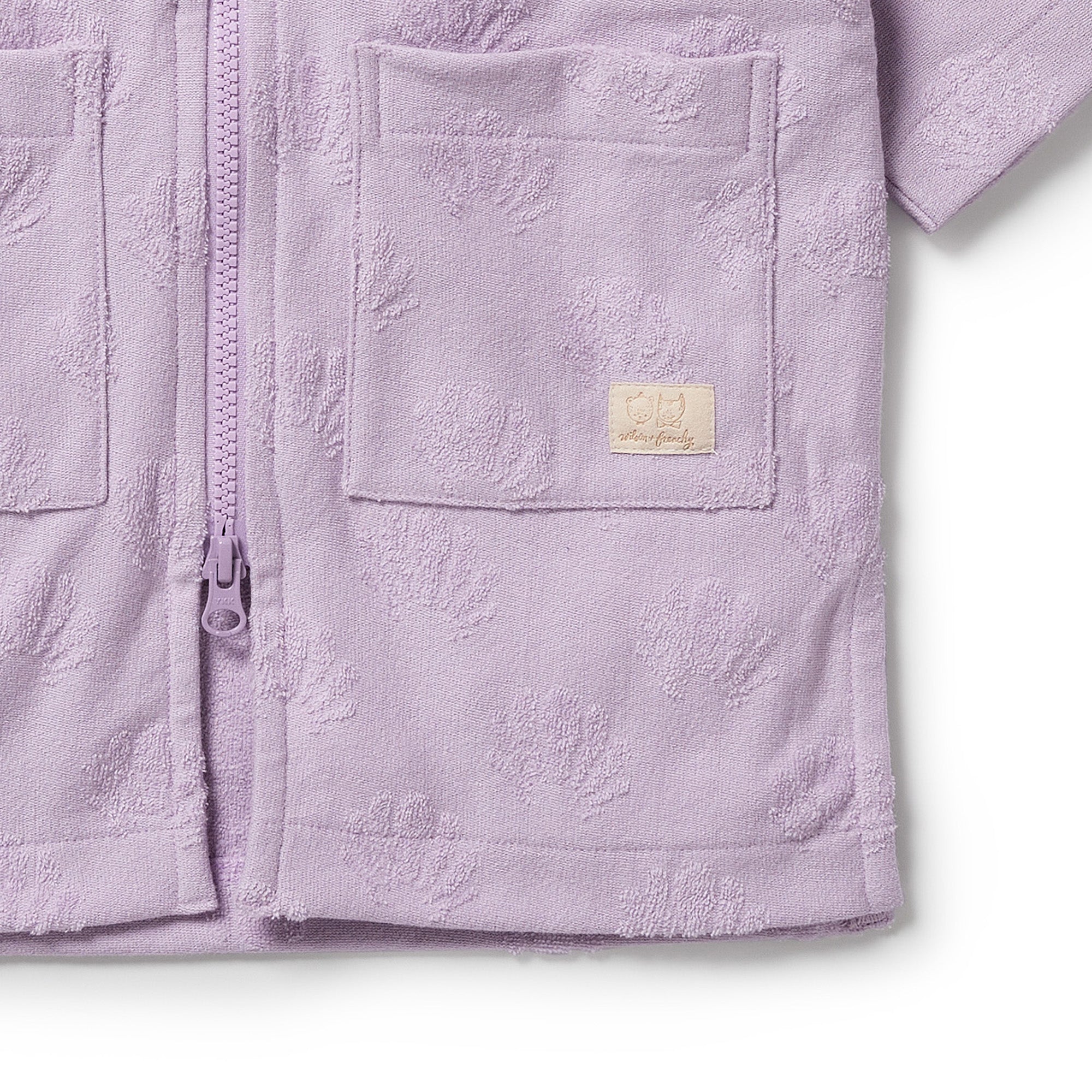 Lavender Shells Organic Terry Hooded Towel