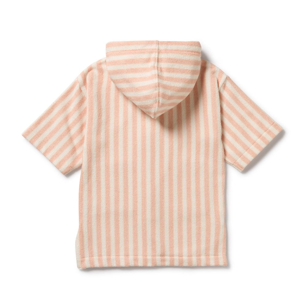 Strawberry Wave Organic Terry Hooded Towel