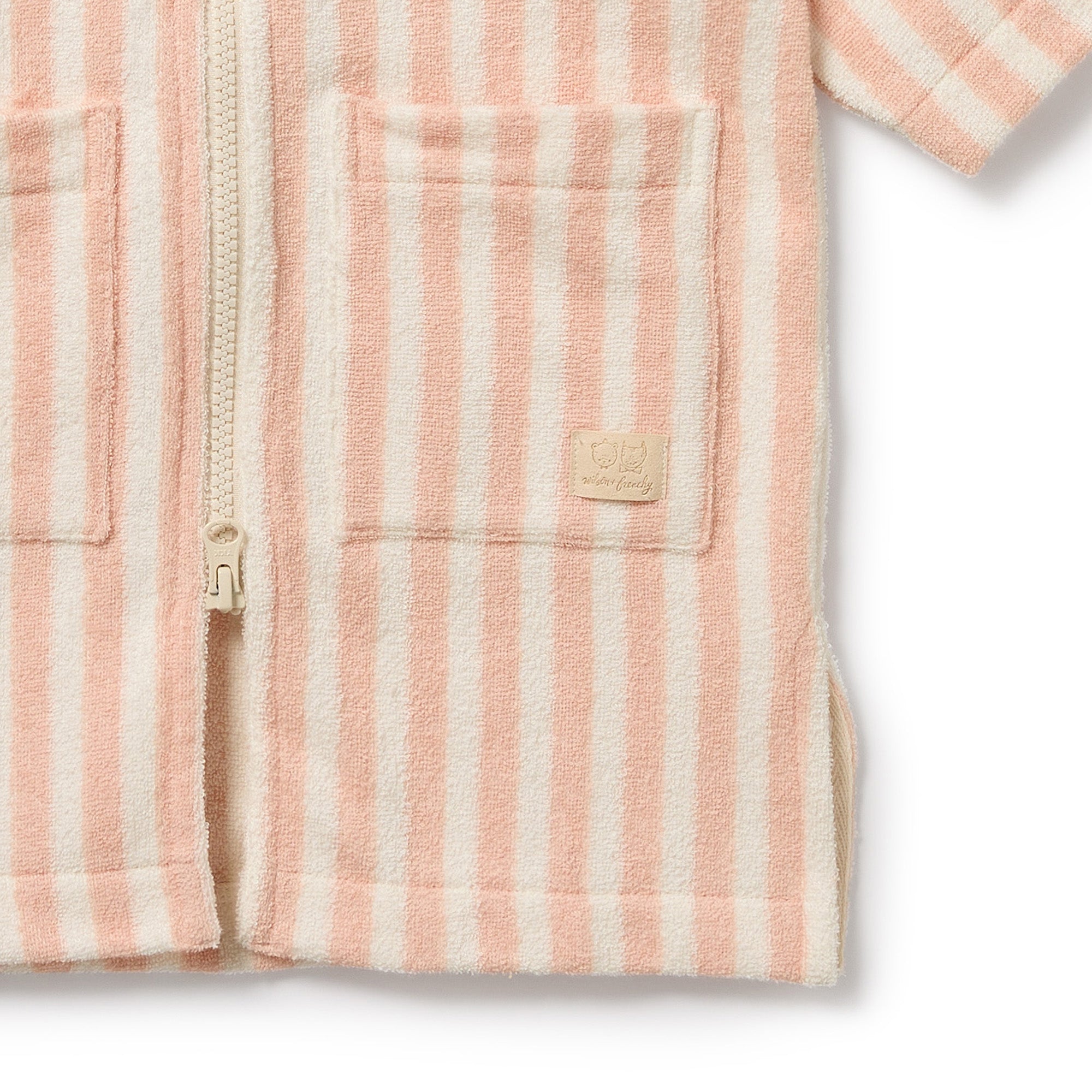 Strawberry Wave Organic Terry Hooded Towel