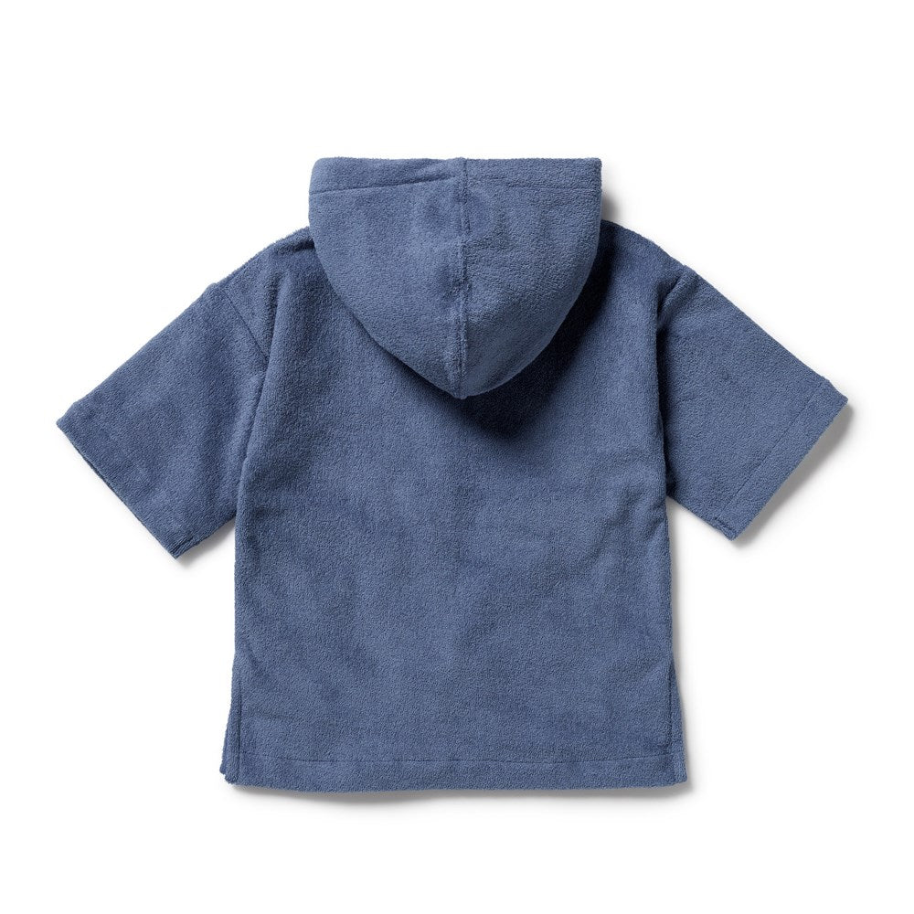 Deep Blue Organic Terry Hooded Towel