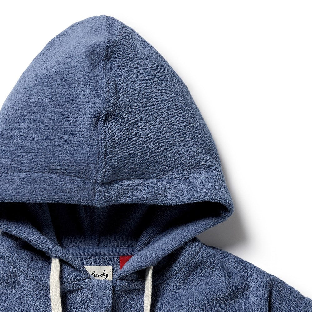 Deep Blue Organic Terry Hooded Towel