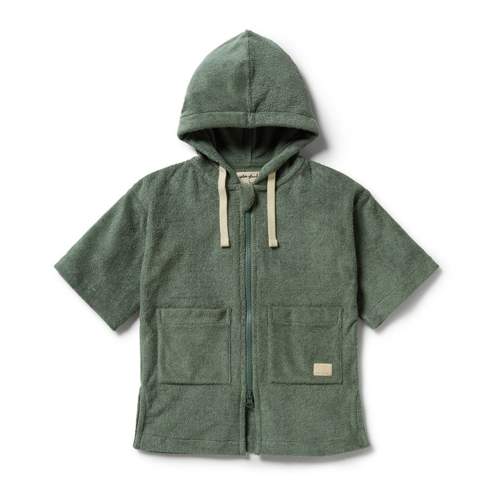 Moss Organic Terry Hooded Towel