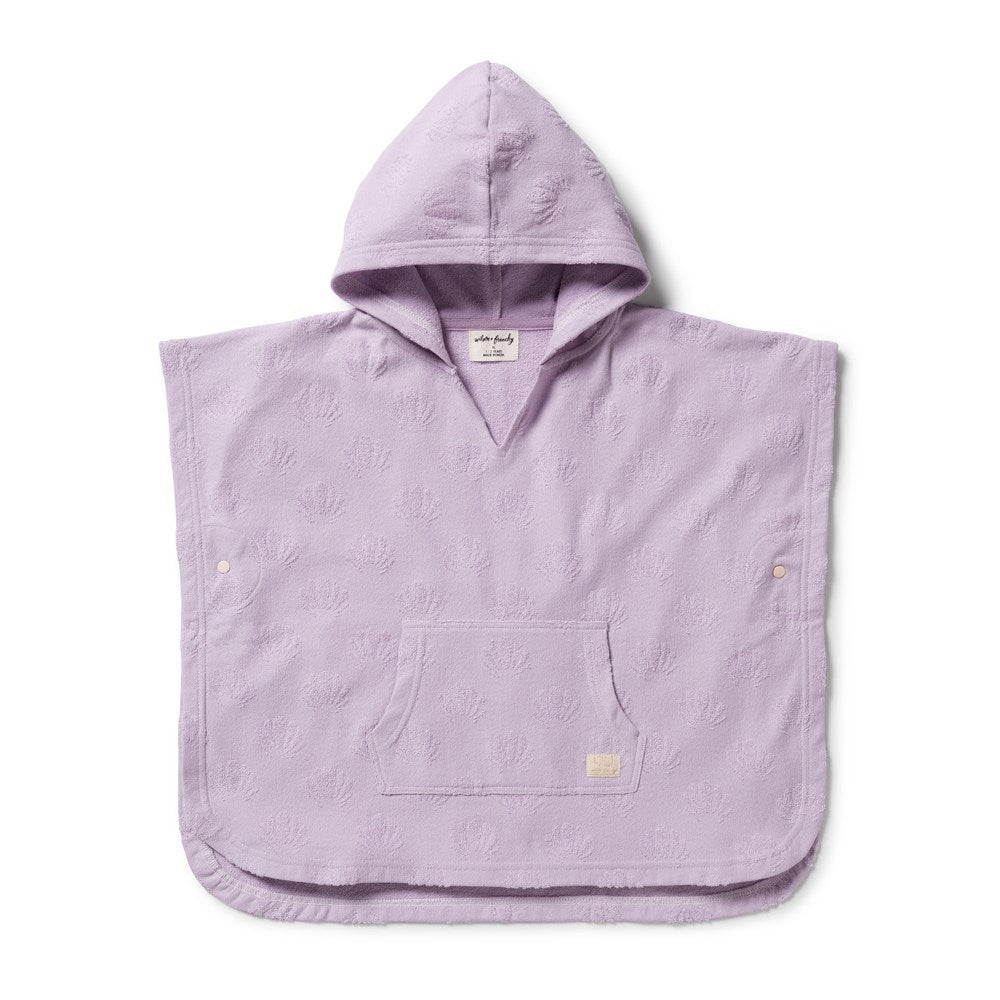 Lavender Shells Organic Terry Hooded Poncho