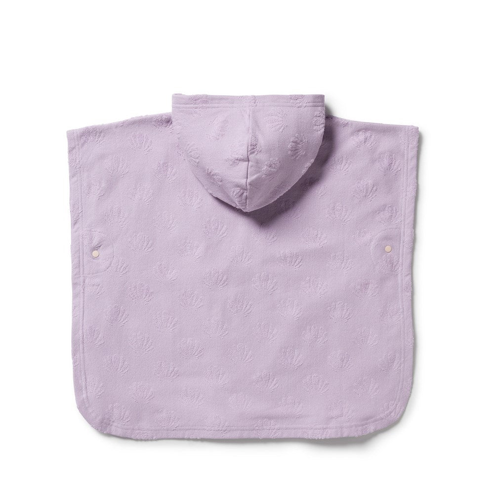 Lavender Shells Organic Terry Hooded Poncho